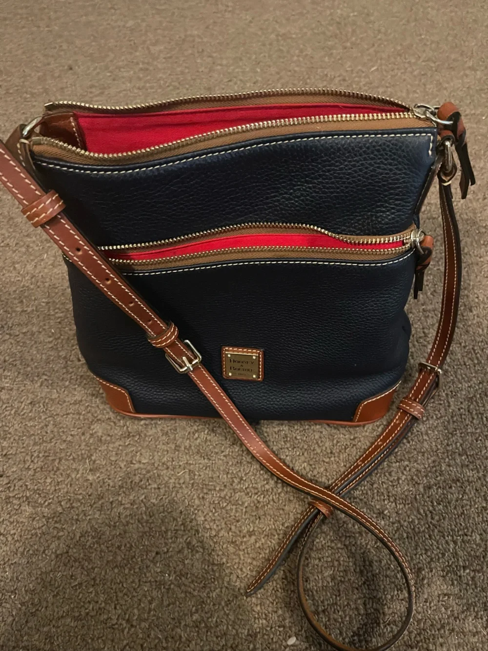 Dooney & Bourke Pebble Leather Crossbody Bag - Midnight Blue